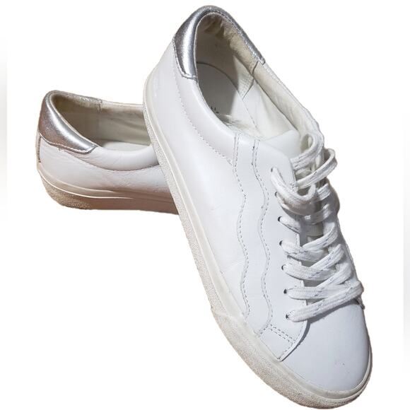 Madewell White Leather Low-top Lace-up Sneakers Size 8.5 - Picture 2 of 10